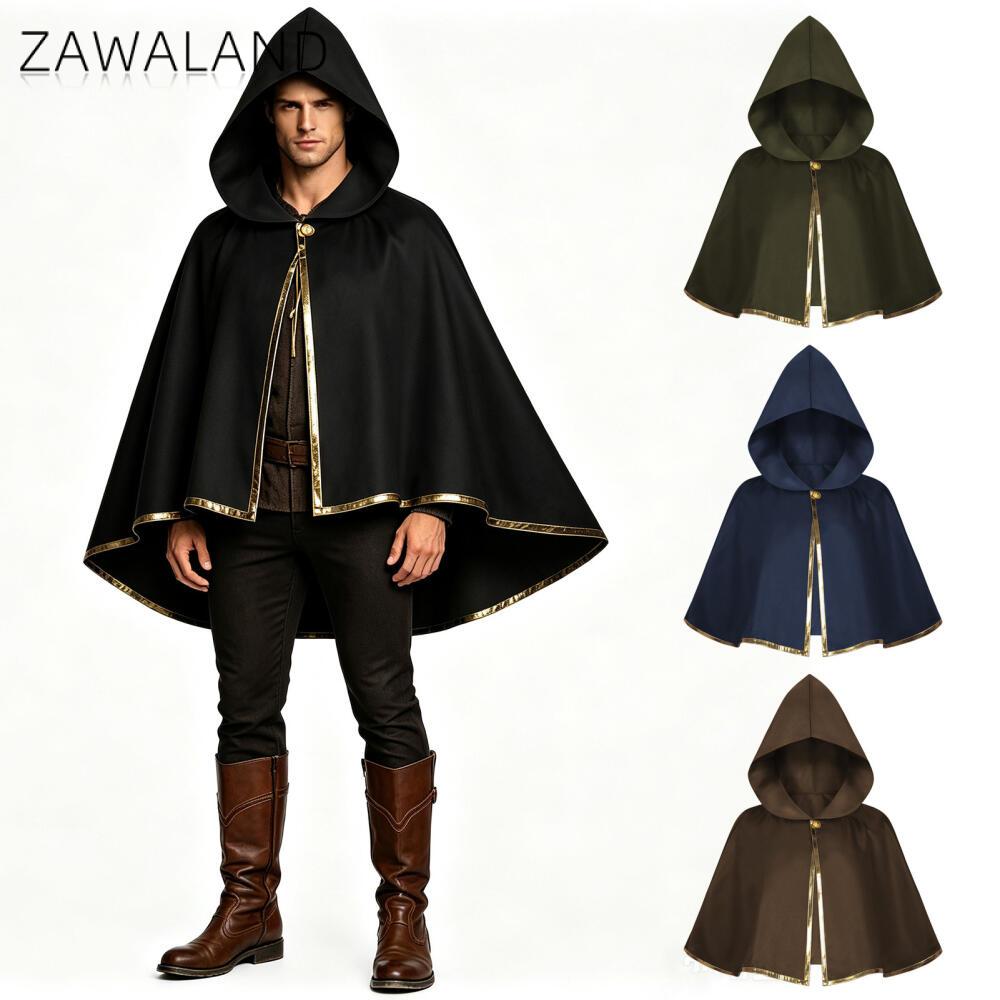 Medieval Men'S Accessories - Средневековый плащ-накидка с капюшоном и золотой