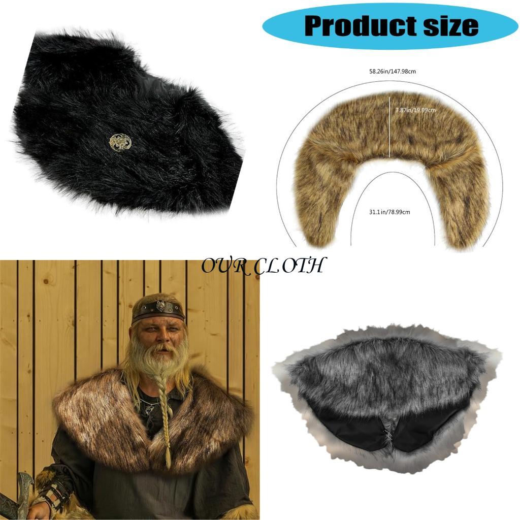 Medieval Men'S Accessories - Викинги мех Шаль средневековой рыцарь -мантия