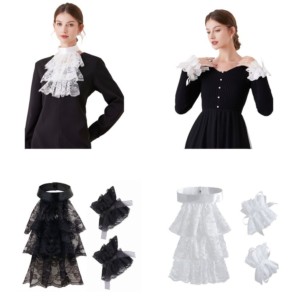 Men'S Victorian Accessories - Модный викторианский кружевной жабо-воротник, съемный однотонный