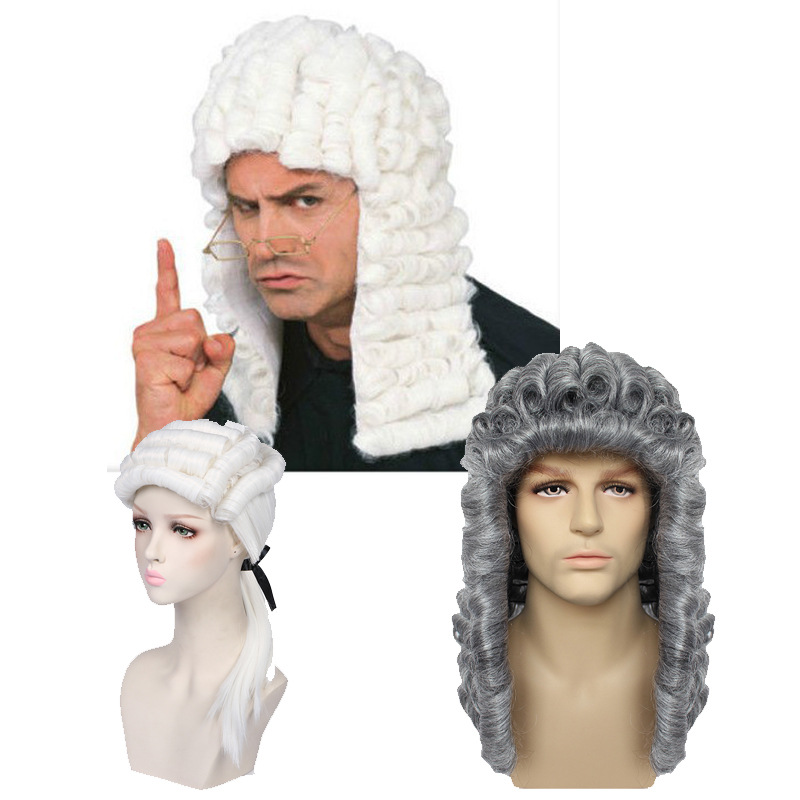 Medieval Men'S Accessories - Мужчины Женщины Длинный Вьющийся Белый Большой