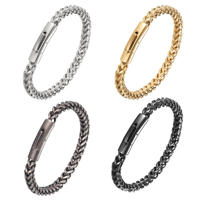 Men Accessories Ring And Bracelet - Мужской браслет из титановой стали с