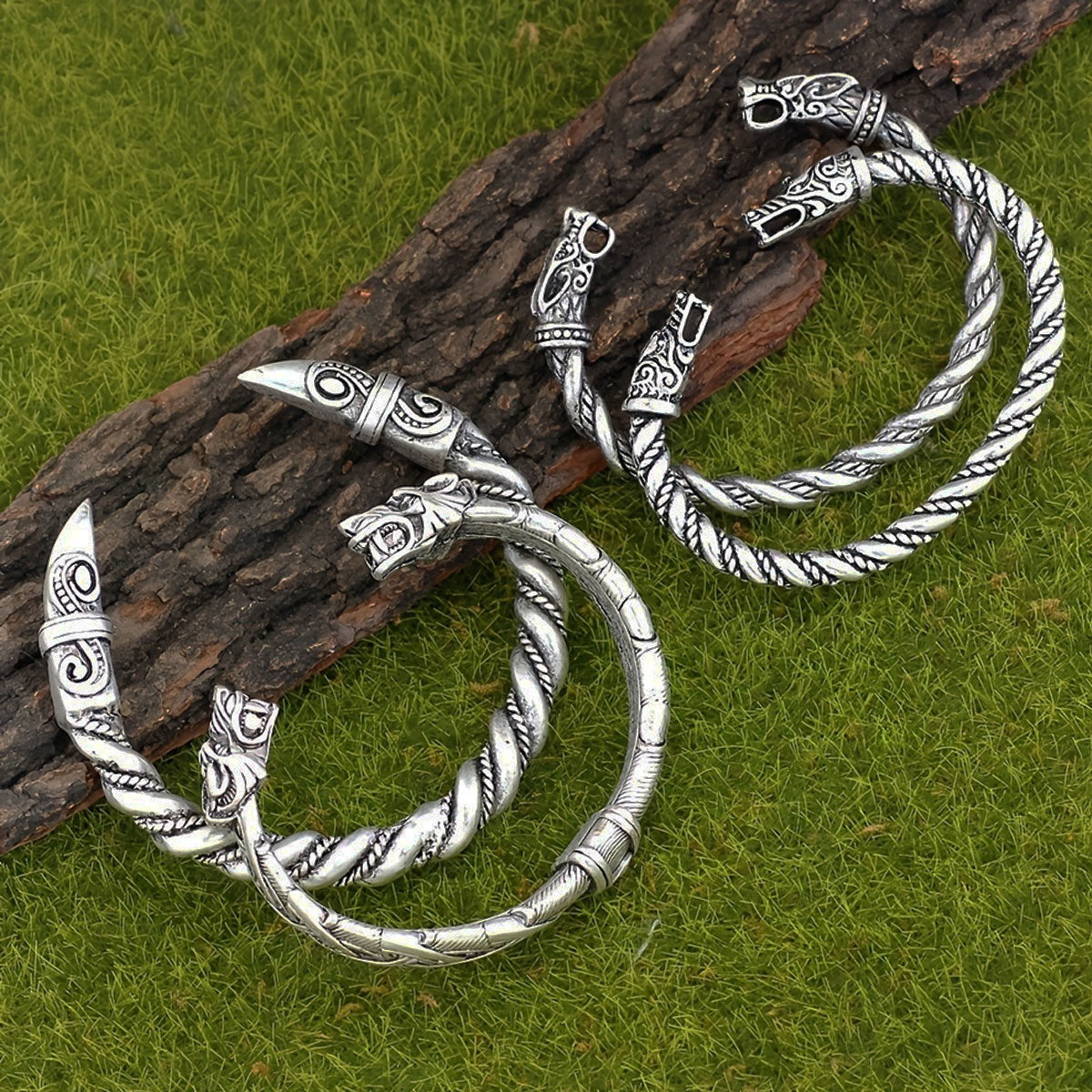 Men Accessories Ring And Bracelet - 4 шт., скандинавский викинг, ретро, норвежская