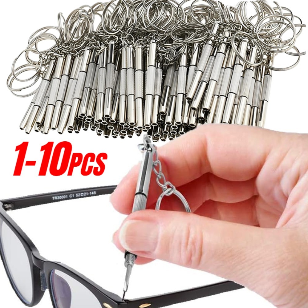 Keychain Multi Tool - 1/3/5/10 Портативная мини-отвёртка-брелок для ремонта очков,