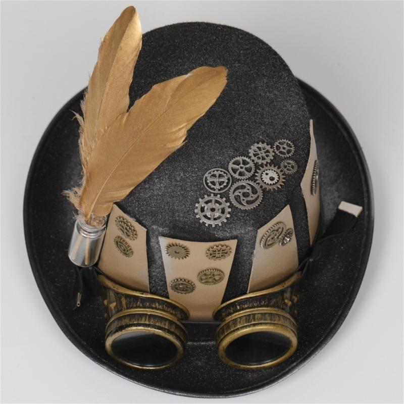 652F Gold Gear Top Hat Стильны – обзор и цена Men'S Victorian Accessories